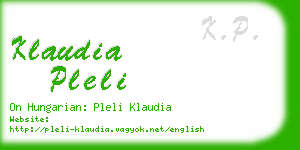 klaudia pleli business card